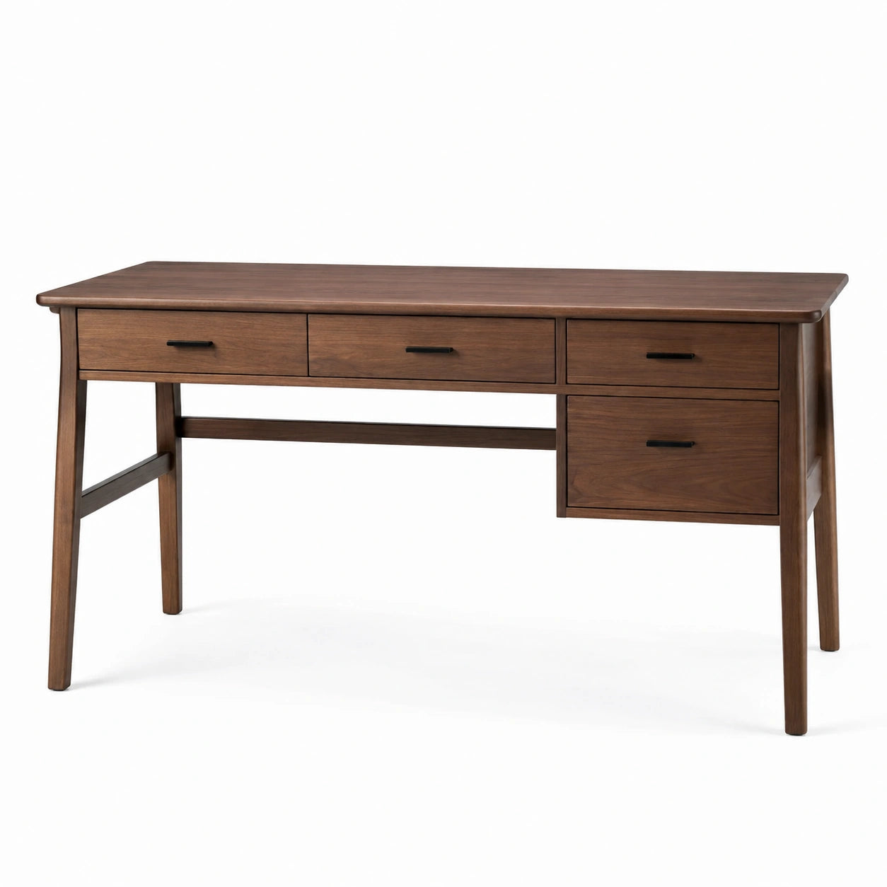 Schreibtisch aus Walnussholz 140x60x75cm mit 4 Schubladen