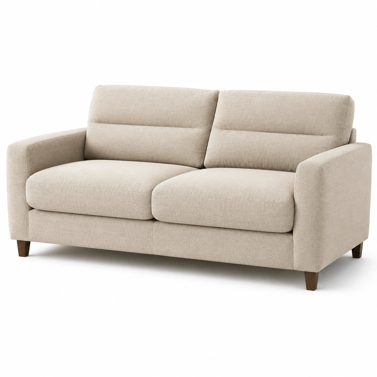 Zweisitzer Sofa Leinenstoff Beige