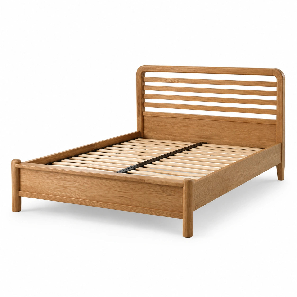 Doppelbett aus Eiche mit Schichtholzlattenrost 200x180 cm