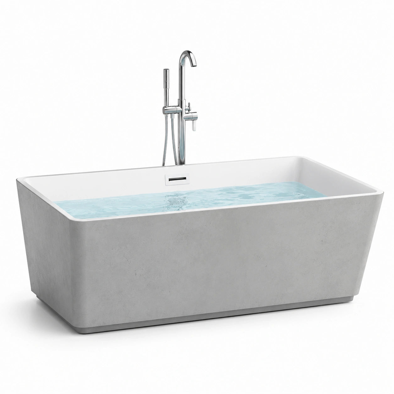 Freistehende Badewanne Grau Acryl 170x80x60cm