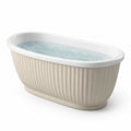 Freistehende Badewanne Oval Creme Acryl