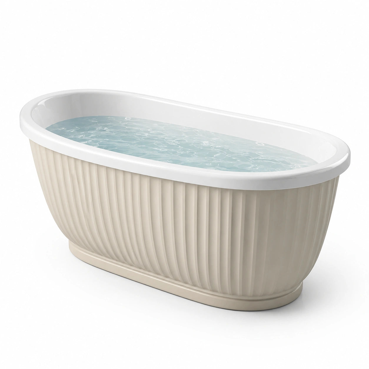 Freistehende Badewanne Oval Creme Acryl