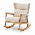 Schaukelstuhl aus Holz mit Polyesterstoff Beige